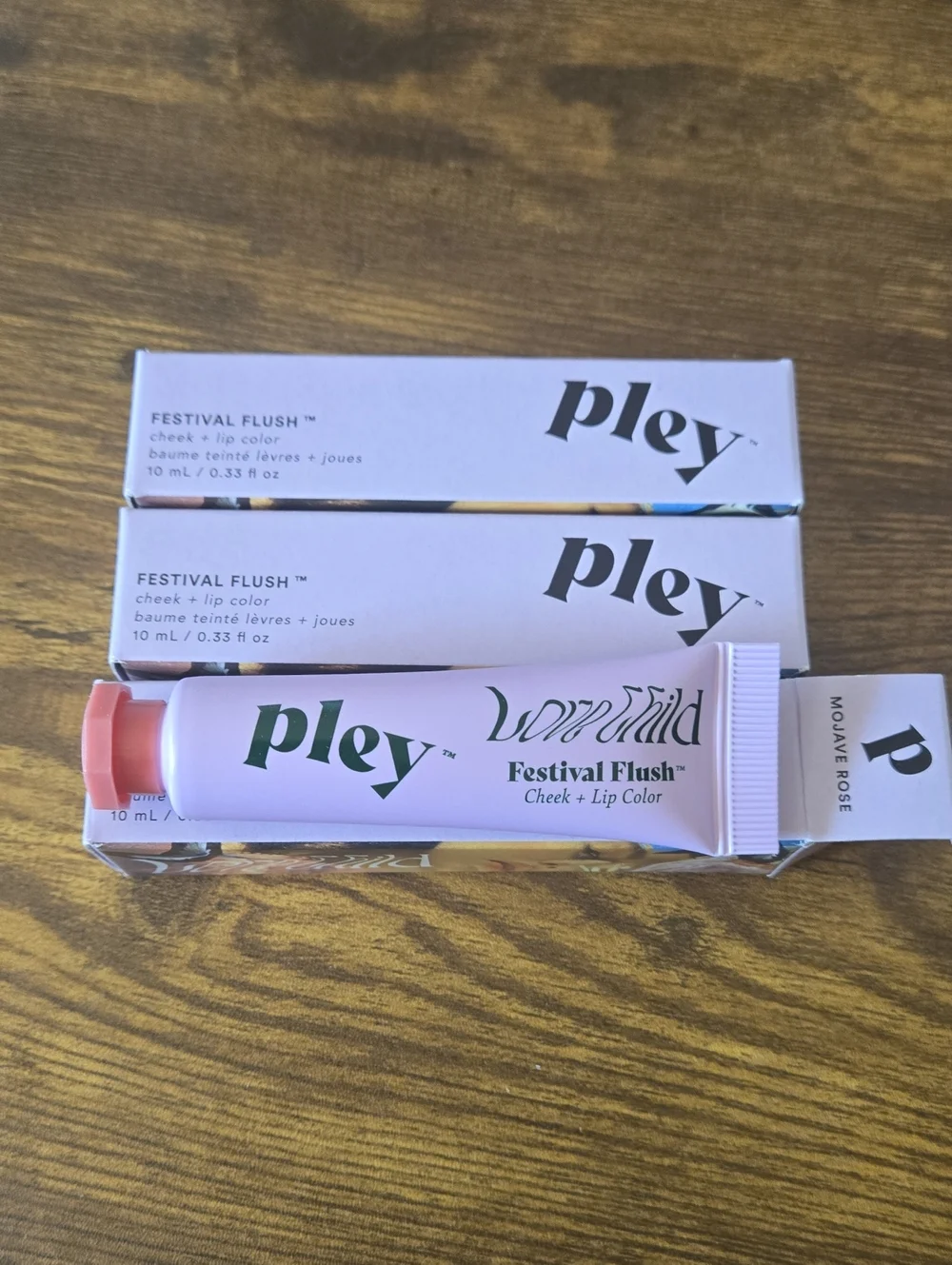 Set Of 3 Pley Festival Flush Cheek + Lip Color — Mojave Rose